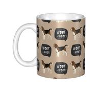 Hnnkloy Ouaf Beagle,Mug en céramique, grande tasse à café de 330 ml, idéale pour la cuisine, les restaurants