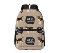 Hnnkloy Ouaf Beagle,Sac à dos de 17 pouces avec poches, sac à dos décontracté pour la journée, résistant à l'eau, sac d'école