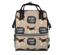 Hnnkloy Ouaf Beagle,Sac à dos momie grande capacité, sac à langer, sac de voyage pour les activités de plein air