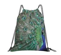 Hnnkloy Paon déployant ses plumes, ailes ouvertes,Sac à dos à cordon unisexe, sac de sport, sac de gym, sac à dos décontracté.