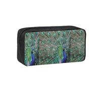 Hnnkloy Paon déployant Ses Plumes, Ailes Ouvertes,Trousse à Crayons Grande capacité, Pochette Portable pour stylos, Sac de Papeterie pour l'école et Le Bureau