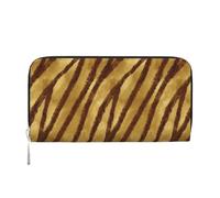 Hnnkloy Peau d'animal Africaine à Rayures Ocre,Portefeuille en Cuir PU Grande capacité pour Hommes et Femmes