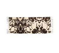 Hnnkloy Peau de vache à taches noires et brunes,Écharpe en imitation cachemire pour femme, grande taille, châle léger à pompons, 196 x 68 cm