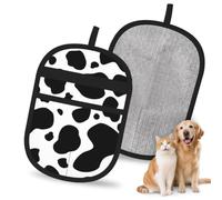 Hnnkloy Peau de Vache laitière Empreinte, Lot de 2 Gants antistatiques pour l'épilation des Poils d'animaux (Chiens et Chats)