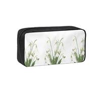 Hnnkloy Peinture botanique à l'aquarelle d'une Fleur de Perce-Neige Blanche,Trousse à Crayons Grande capacité, Pochette Portable pour stylos, Sac de Papeterie pour l'école et Le Bureau