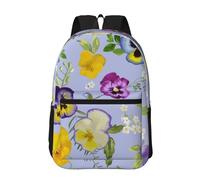 Hnnkloy pensées,Sac à dos de 17 pouces avec poches, sac à dos décontracté pour la journée, résistant à l'eau, sac d'école