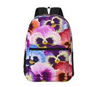 Hnnkloy pensées,Sac à dos de 17 pouces avec poches, sac à dos décontracté pour la journée, résistant à l'eau, sac d'école