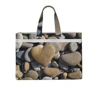 Hnnkloy Pierre de cœur,Sac à documents en toile avec fermeture éclair, sac fourre-tout, porte-documents pour l'école et le bureau