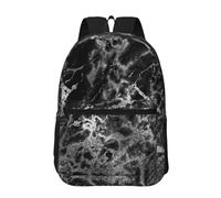 Hnnkloy Pierre de marbre noir, argent et gris graphite,Sac à dos de 17 pouces avec poches, sac à dos décontracté pour la journée, résistant à l'eau, sac d'école