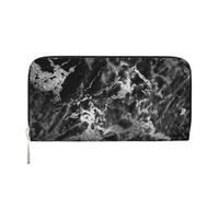 Hnnkloy Pierre de marbre Noir, Argent, Graphite et Gris,Portefeuille en Cuir PU Grande capacité pour Hommes et Femmes