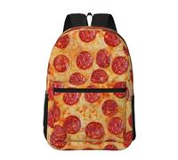 Hnnkloy Pizza Pepperoni 3D,Sac à dos de 17 pouces avec poches, sac à dos décontracté pour la journée, résistant à l'eau, sac d'école