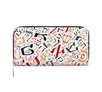 Hnnkloy Poussière créative de l'alphabet hébreu,Portefeuille en Cuir PU Grande capacité pour Hommes et Femmes