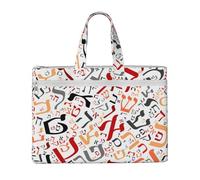 Hnnkloy Poussière créative de l'alphabet hébreu,Sac à documents en toile avec fermeture éclair, sac fourre-tout, porte-documents pour l'école et le bureau