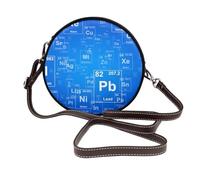 Hnnkloy Professeur de sciences : Éléments amusants et tableau périodique,Sac bandoulière rond en cuir PU - Sac à main rond pour femme