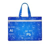 Hnnkloy Professeur de sciences Éléments amusants Tableau périodique,Sac à documents en toile avec fermeture éclair, sac fourre-tout, porte-documents pour l'école et le bureau