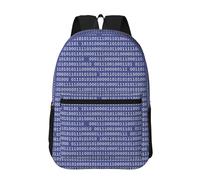 Hnnkloy Programmeur Code informatique binaire violet,Sac à dos de 17 pouces avec poches, sac à dos décontracté pour la journée, résistant à l'eau, sac d'école