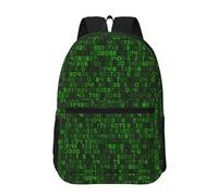 Hnnkloy Programmeur de code informatique décimal vert,Sac à dos de 17 pouces avec poches, sac à dos décontracté pour la journée, résistant à l'eau, sac d'école