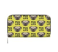 Hnnkloy Pug Life - Joli Visage de Carlin Jaune,Portefeuille en Cuir PU Grande capacité pour Hommes et Femmes