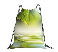 Hnnkloy Reflets d'une feuille verte dans l'eau de la rivière,Sac à dos à cordon unisexe, sac de sport, sac de gym, sac à dos décontracté.