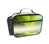 Hnnkloy Reflets d'une feuille verte dans l'eau de la rivière,Sac à lunch portable, boîte à lunch résistante, sac isotherme réutilisable