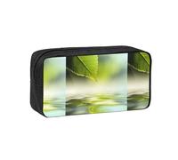 Hnnkloy Reflets d'une Feuille Verte dans l'eau de la rivière,Trousse à Crayons Grande capacité, Pochette Portable pour stylos, Sac de Papeterie pour l'école et Le Bureau