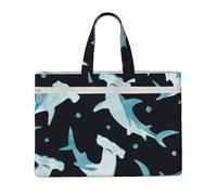 Hnnkloy Requin-marteau aquarelle,Sac à documents en toile avec fermeture éclair, sac fourre-tout, porte-documents pour l'école et le bureau