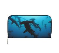 Hnnkloy Requins-marteaux imprimés,Portefeuille en Cuir PU Grande capacité pour Hommes et Femmes