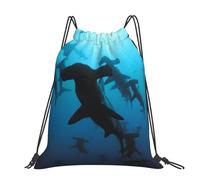Hnnkloy Requins-marteaux imprimés,Sac à dos à cordon unisexe, sac de sport, sac de gym, sac à dos décontracté.