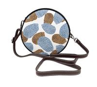 Hnnkloy Résumé des meilleures et modernes peaux de léopard,Sac bandoulière rond en cuir PU - Sac à main rond pour femme