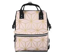 Hnnkloy Rose doré métallisé astral,Sac à dos momie grande capacité, sac à langer, sac de voyage pour les activités de plein air