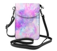 Hnnkloy Rose et violet marbrés galaxie,Pochettes pour téléphone portable pour femmes, petits sacs bandoulière - Portefeuille en cuir PU avec emplacements pour cartes de crédit