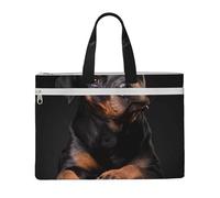 Hnnkloy Rottweiler affectueux, confiant et fidèle,Sac à documents en toile avec fermeture éclair, sac fourre-tout, porte-documents pour l'école et le bureau