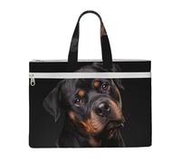Hnnkloy Rottweiler - Aimant, confiant et fidèle,Sac à documents en toile avec fermeture éclair, sac fourre-tout, porte-documents pour l'école et le bureau