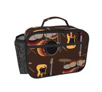 Hnnkloy Rythme rock de batterie rétro,Sac à lunch portable, boîte à lunch résistante, sac isotherme réutilisable