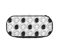 Hnnkloy Sac à stylos, Trousse à Crayons de Grande capacité 22 cm, Rangement Durable, Illustration de Carreaux de Dessin animé d'ours Polaire