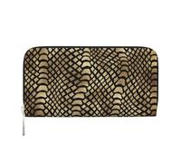 Hnnkloy Safari Africain Noir Or Python Peau Animale Sépia,Portefeuille en Cuir PU Grande capacité pour Hommes et Femmes