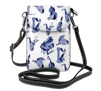 Hnnkloy Saxophone blues, piano, violoncelle, basse,Pochettes pour téléphone portable pour femmes, petits sacs bandoulière - Portefeuille en cuir PU avec emplacements pour cartes de crédit