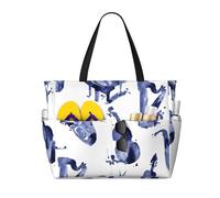 Hnnkloy Saxophone blues, piano, violoncelle, basse,Sac de plage grande capacité, sac bandoulière de voyage pour femme - Sac fourre-tout imperméable