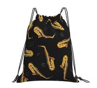 Hnnkloy Saxophone,Sac à dos à cordon unisexe, sac de sport, sac de gym, sac à dos décontracté.