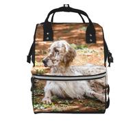 Hnnkloy Setter anglais Automne Animaux de compagnie Chiens anglais,Sac à dos momie grande capacité, sac à langer, sac de voyage pour les activités de plein air