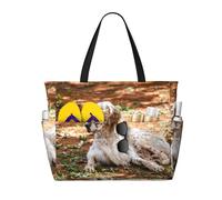 Hnnkloy Setter anglais Automne Animaux de compagnie Chiens anglais,Sac de plage grande capacité, sac bandoulière de voyage pour femme - Sac fourre-tout imperméable