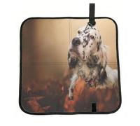 Hnnkloy Setter Anglais Automne Animaux de Compagnie Chiots Anglais,Tapis de siège Pliable, Tapis de siège en Tissu Oxford, Coussin de siège Portable pour l'extérieur