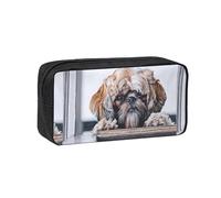 Hnnkloy Shih Tzu Chiens à Poils Longs Animaux de Compagnie Chiens Shih Tzu,Trousse à Crayons Grande capacité, Pochette Portable pour stylos, Sac de Papeterie pour l'école et Le Bureau