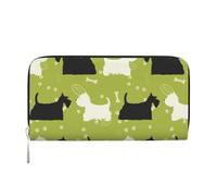 Hnnkloy Silhouette de Chien Scottie Westie Tier,Portefeuille en Cuir PU Grande capacité pour Hommes et Femmes