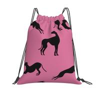Hnnkloy Silhouettes de lévriers Greyt Eda,Sac à dos à cordon unisexe, sac de sport, sac de gym, sac à dos décontracté.