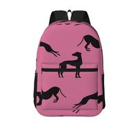 Hnnkloy Silhouettes de lévriers Greyt Eda,Sac à dos de 17 pouces avec poches, sac à dos décontracté pour la journée, résistant à l'eau, sac d'école
