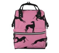 Hnnkloy Silhouettes de lévriers Greyt Eda,Sac à dos momie grande capacité, sac à langer, sac de voyage pour les activités de plein air