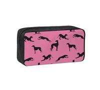 Hnnkloy Silhouettes de lévriers Greyt EDA,Trousse à Crayons Grande capacité, Pochette Portable pour stylos, Sac de Papeterie pour l'école et Le Bureau
