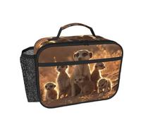 Hnnkloy Suricates mignons,Sac à lunch portable, boîte à lunch résistante, sac isotherme réutilisable