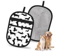 Hnnkloy Teckels Noirs, Lot de 2 Gants antistatiques pour l'épilation des Poils d'animaux (Chiens et Chats)